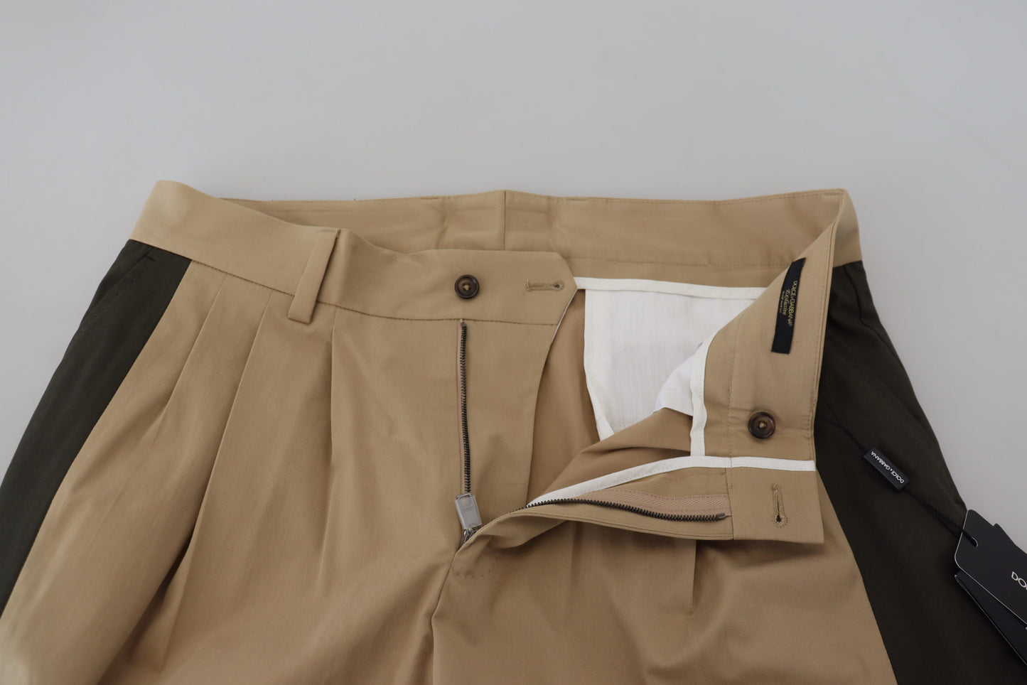 Dolce & Gabbana Brown Black Cotton Chino 남자 바지