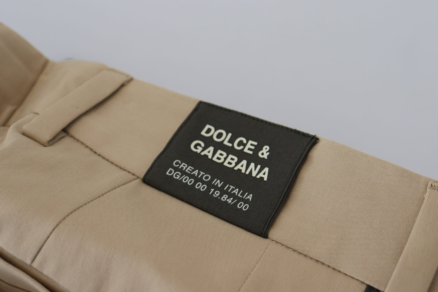 Dolce & Gabbana Brown Black Cotton Chino 남자 바지