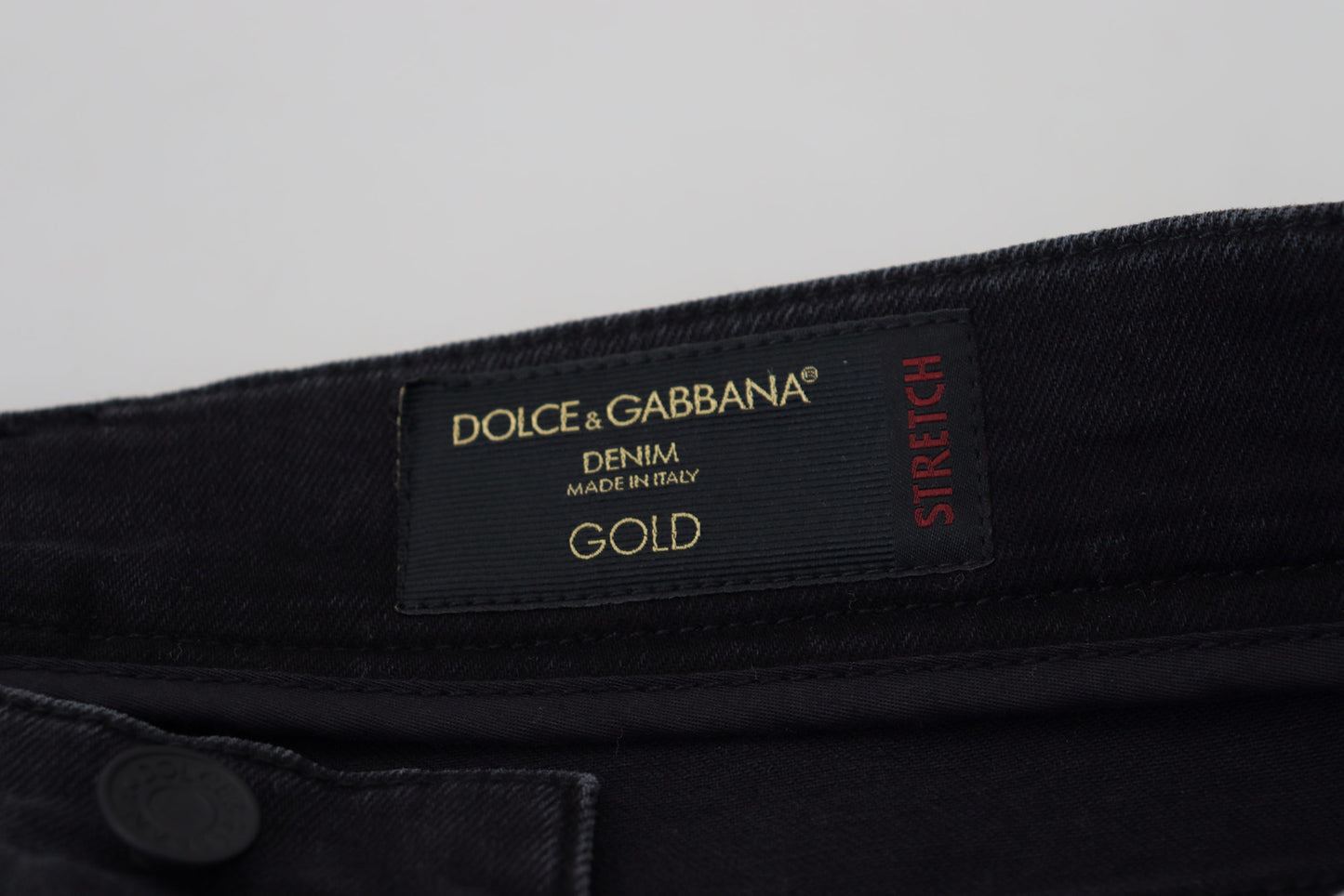 Dolce &amp; Gabbana – Schwarze Denim-Jeans mit Patch-Stickerei aus Baumwolle