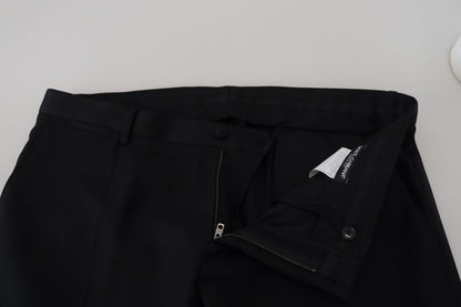 Dolce & Gabbana Black Wool Chino 공식 바지