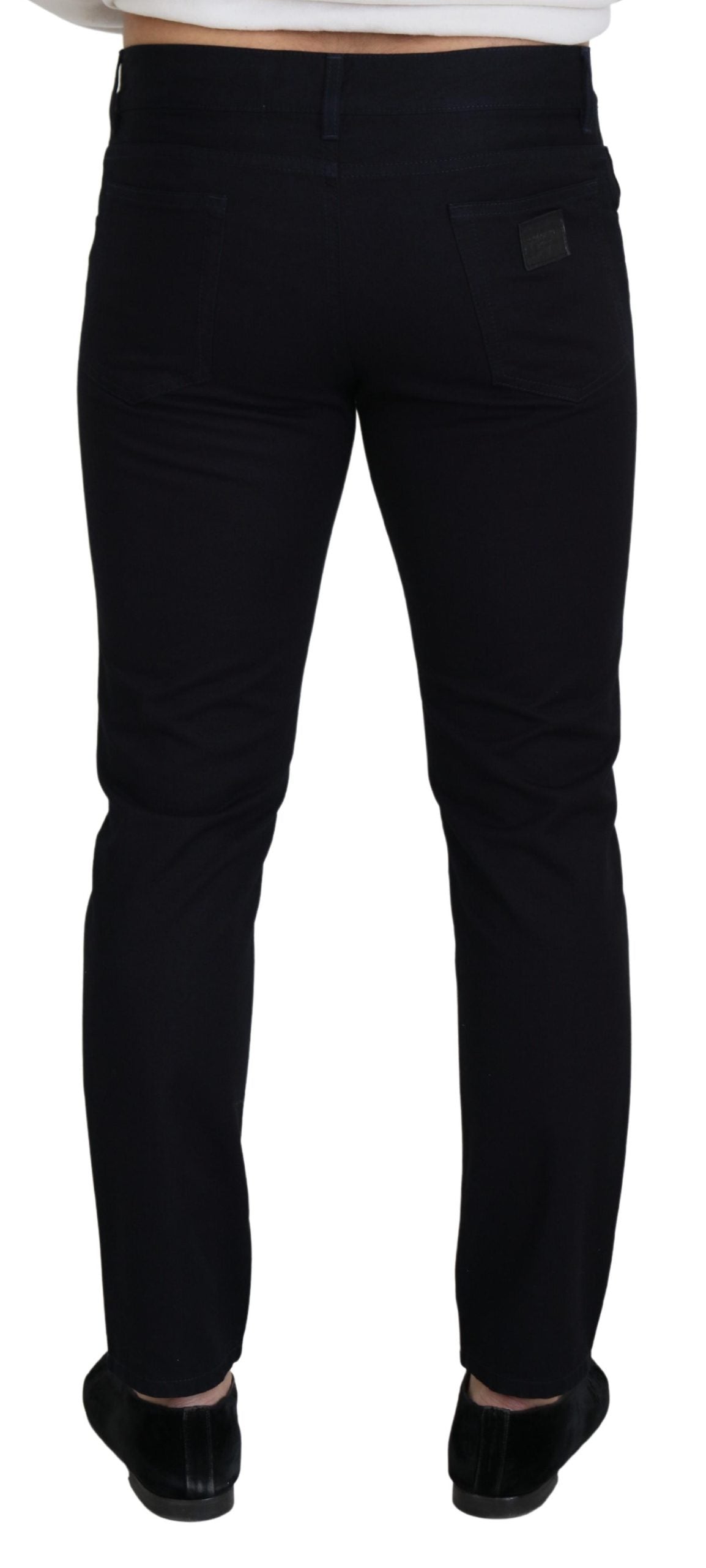 Dolce & Gabbana Elegant Black Silk Blend Denim Pants