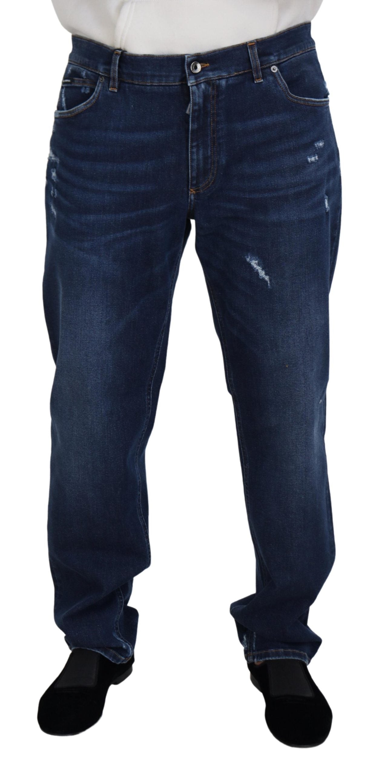 Dolce & Gabbana Elegant Blue Washed Denim Pants