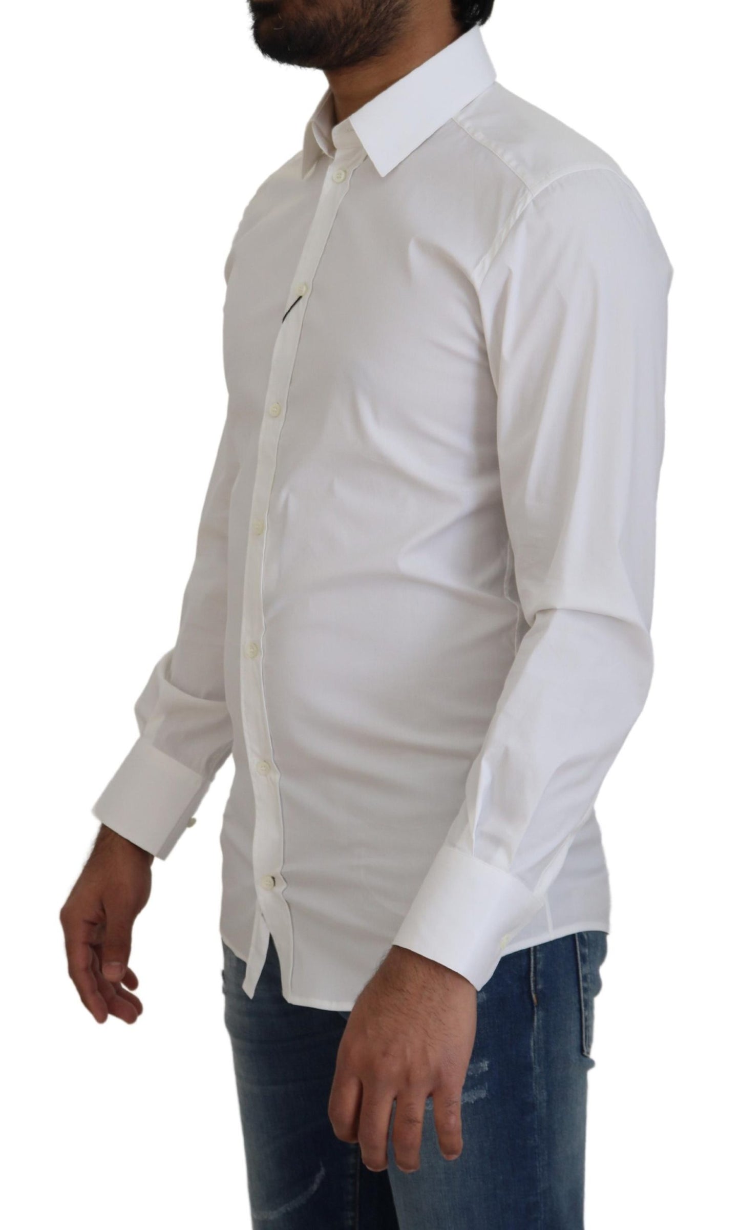 Dolce & Gabbana Dazzling White Slim Fit Dress Shirt