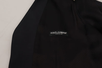 Dolce & Gabbana Black Wool 스트레치 양복 조끼 형식 조끼