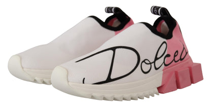 Dolce &amp; Gabbana Sorrento-Sneaker für Damen in Rosa und Weiß mit Logo