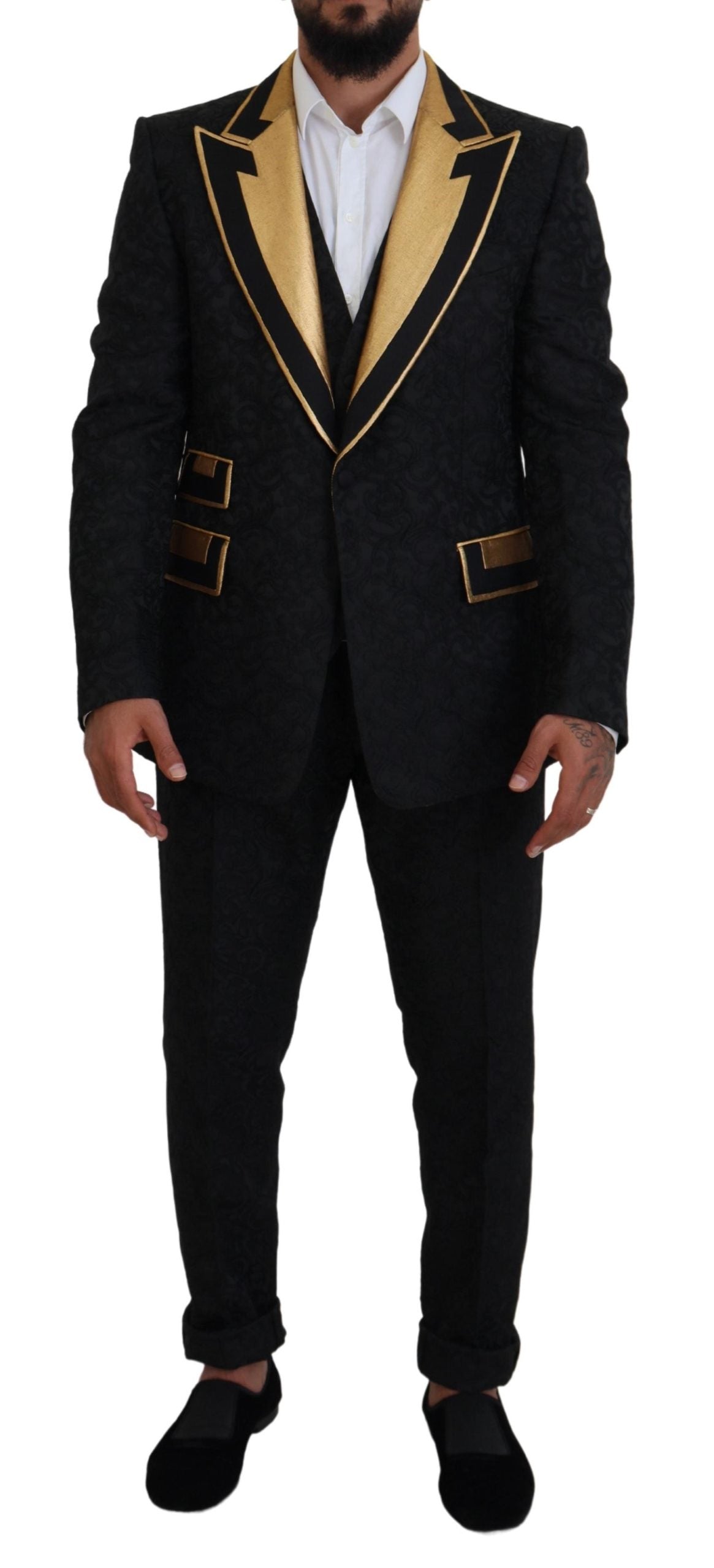 Dolce & Gabbana Black Gold Fantasy 턱시도 Slim Fit Suit