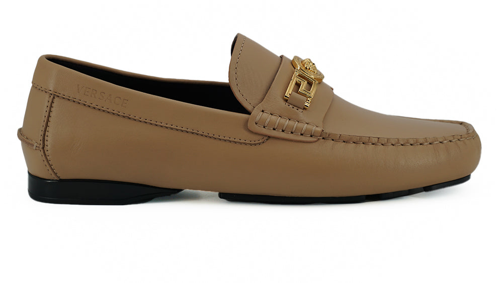 Versace Beige Kalbsleder-Loafer-Schuhe