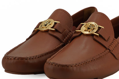 Versace Loafers aus naturbraunem Kalbsleder