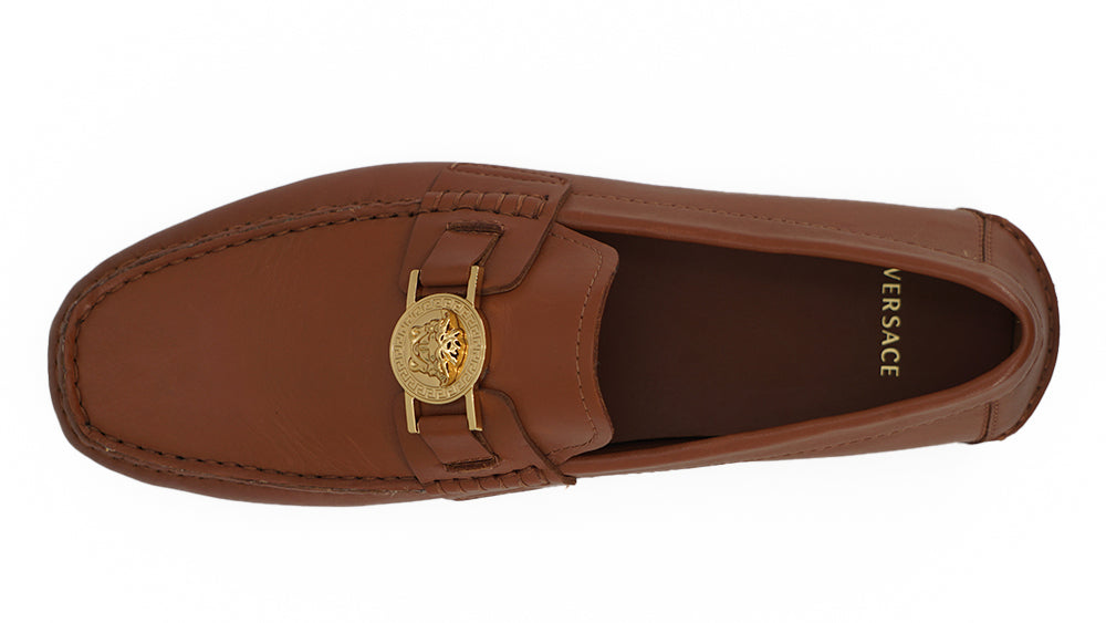 Versace Loafers aus naturbraunem Kalbsleder