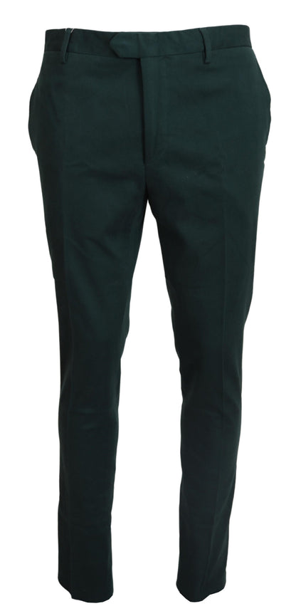 Bencivenga Dark Green Cotton Skinny 남자 바지