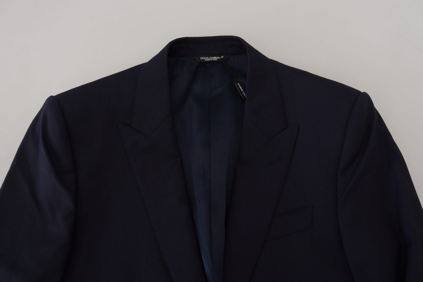 Dolce & Gabbana Blue Wool Slim Fit Formal Coat Blazer