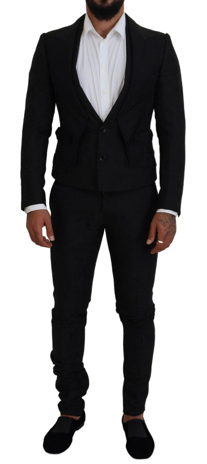 Dolce & Gabbana Elegant Black Martini Suit for the Modern Man