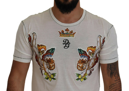 Dolce & Gabbana Weiß gedruckter kurzärärmischer Männer T-Shirt