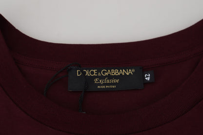 Dolce & Gabbana 적갈색 인쇄 짧은 소매 남자 티셔츠