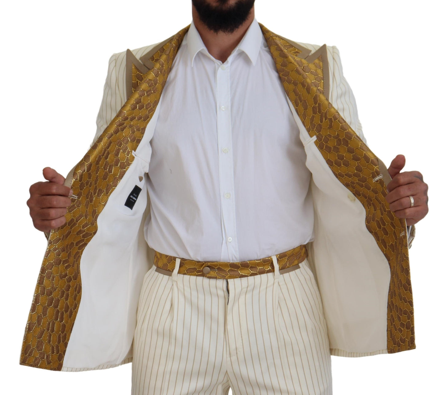 Dolce & Gabbana Elegant Off White Double Breasted Suit