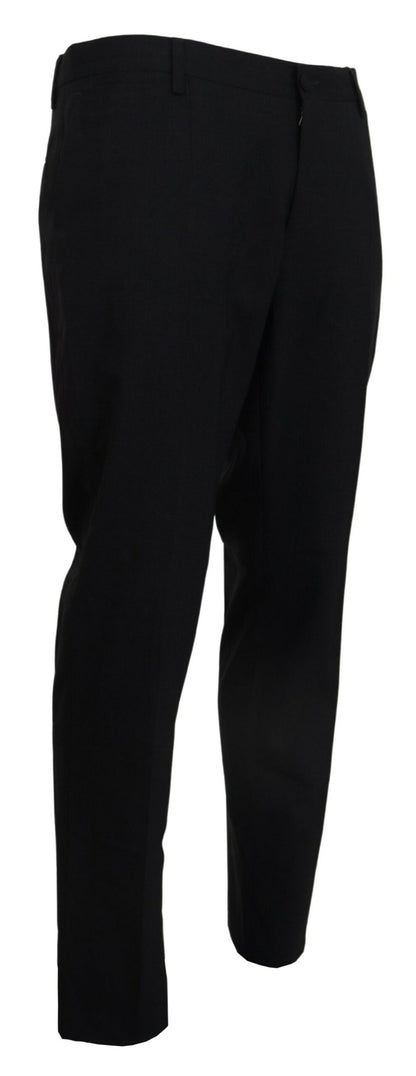 Dolce & Gabbana Grey Wolle Stretchleid Formal Slim Fit Hose