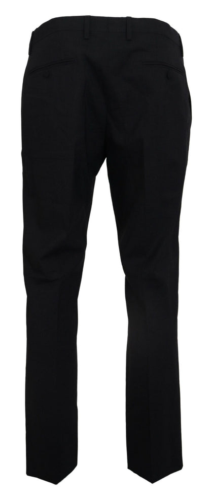 Dolce & Gabbana Grey Wolle Stretchleid Formal Slim Fit Hose