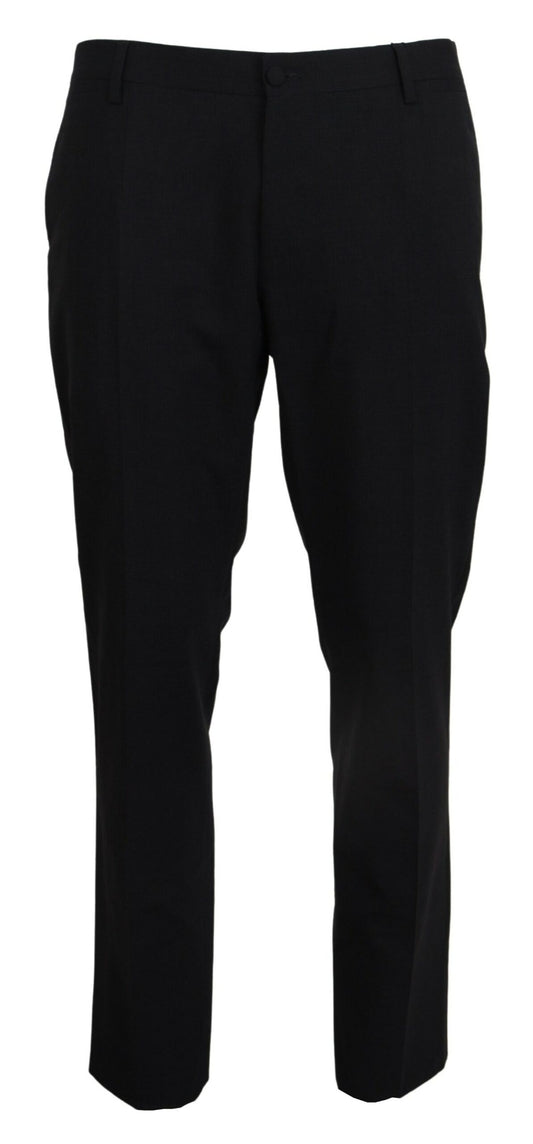 Dolce & Gabbana Grey Wolle Stretchleid Formal Slim Fit Hose