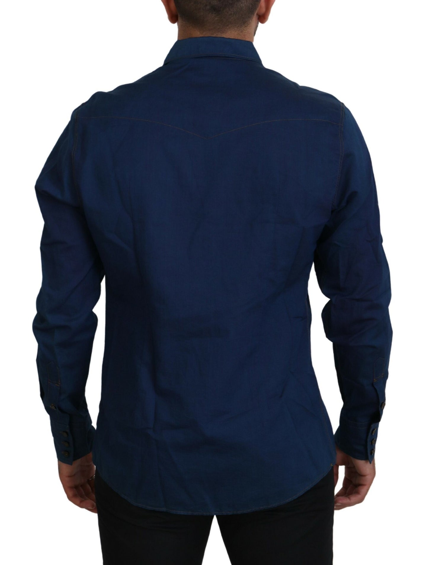 Dolce & Gabbana Elegant Blue Denim Casual Shirt