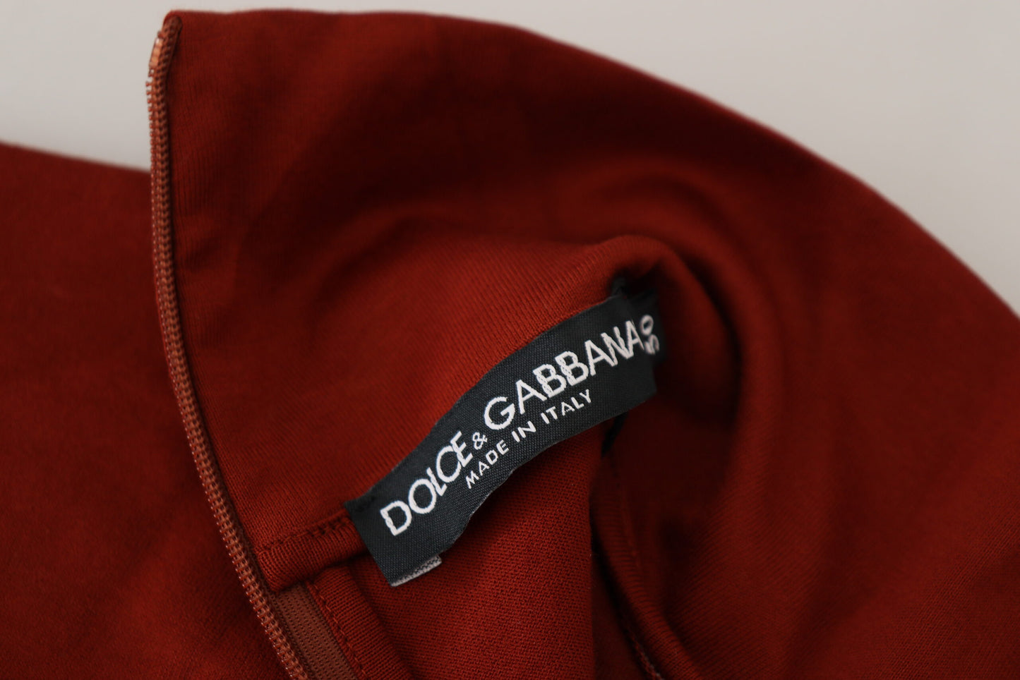 Dolce & Gabbana Elegant Maroon Collar Zip Sweater