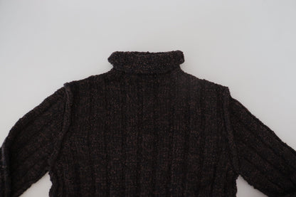 Dolce & Gabbana Brown Wool 니트 터틀넥 풀오버 스웨터