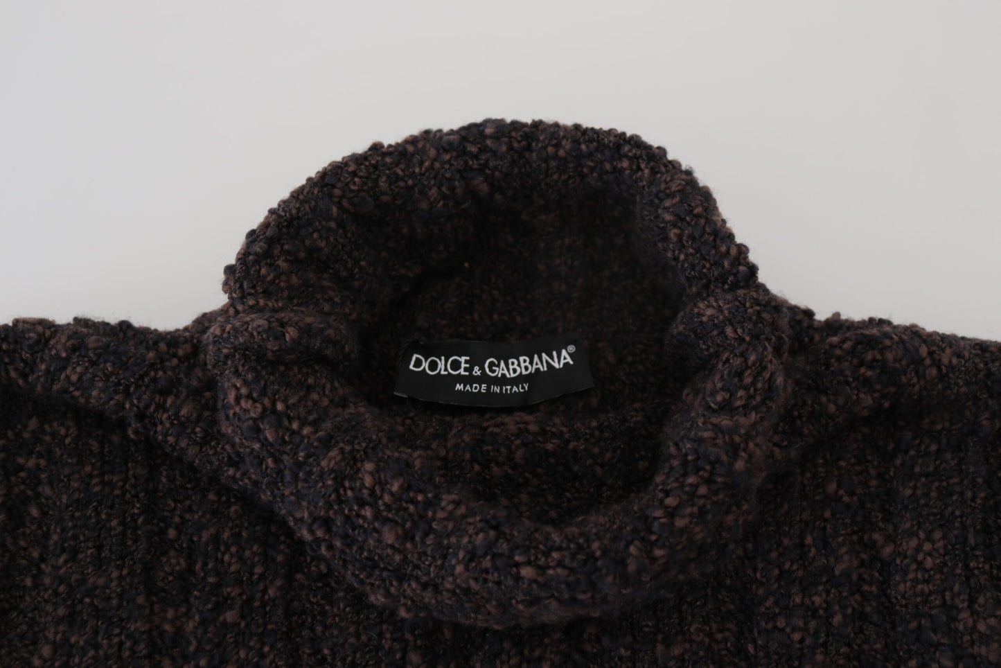 Dolce & Gabbana Brown Wool 니트 터틀넥 풀오버 스웨터