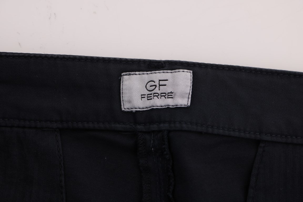 GF Ferre Blue Cotton 스트레치 치노 바지