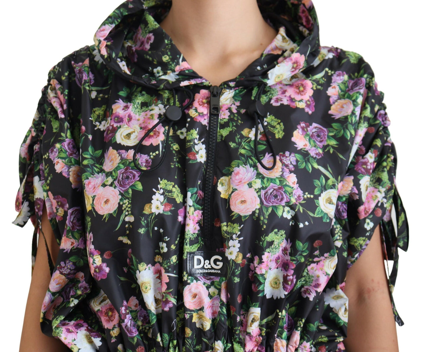 Dolce & Gabbana Elegant Floral Mini Dress with Logo Detail