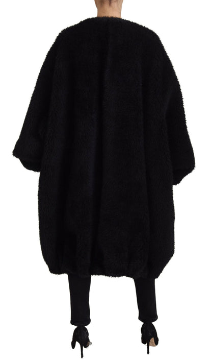 Dolce & Gabbana Elegant Black Cashmere Blend Overcoat Jacket