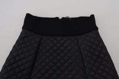 Dolce & Gabbana Black Quilted High Waist Hot 바지 반바지