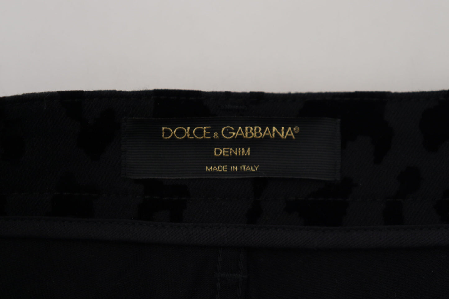 Dolce & Gabbana Black Denim Cotton Stretch Hot 바지 반바지