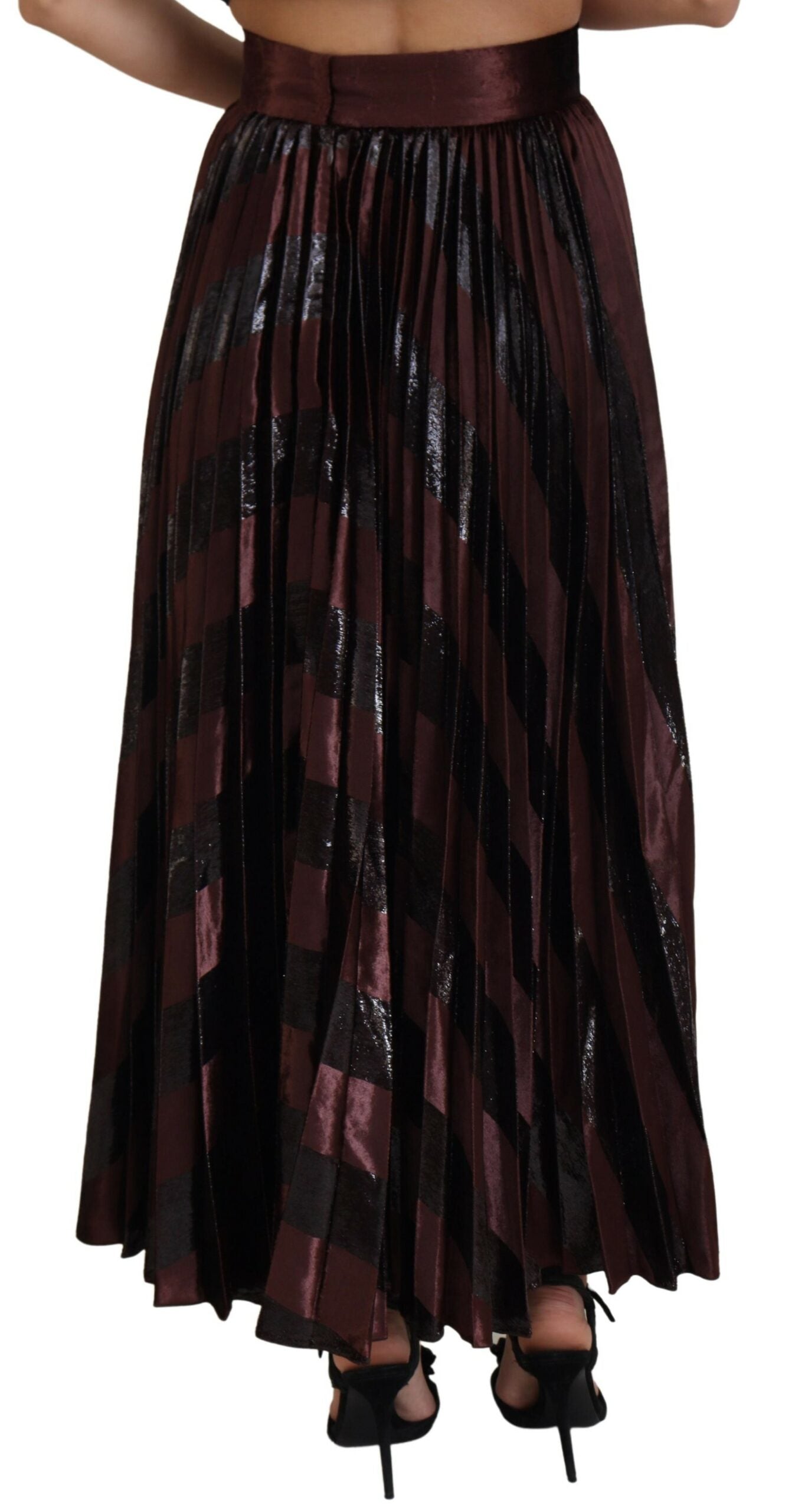 Dolce & Gabbana Brown Polyester High High Waiz A-Line Maxi Skirt