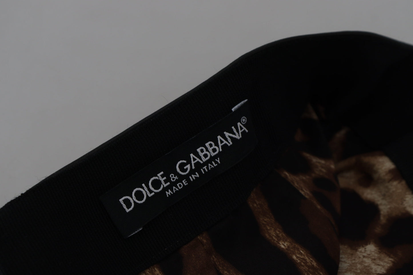 Dolce & Gabbana Black Lambskin 가죽 A- 라인 미니 스커트