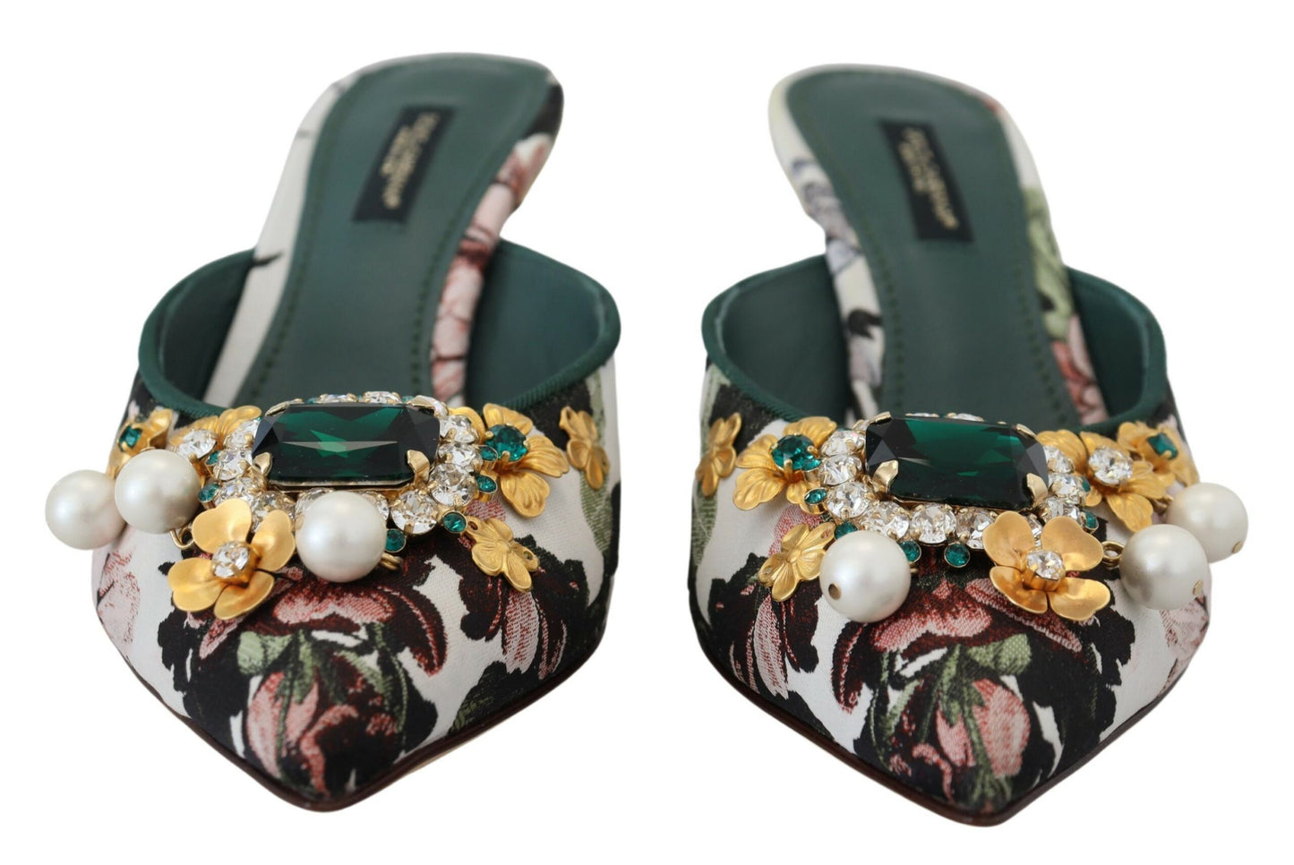 Dolce & Gabbana Multicolor -Kristall -Verzierung rutschen auf Sandalen