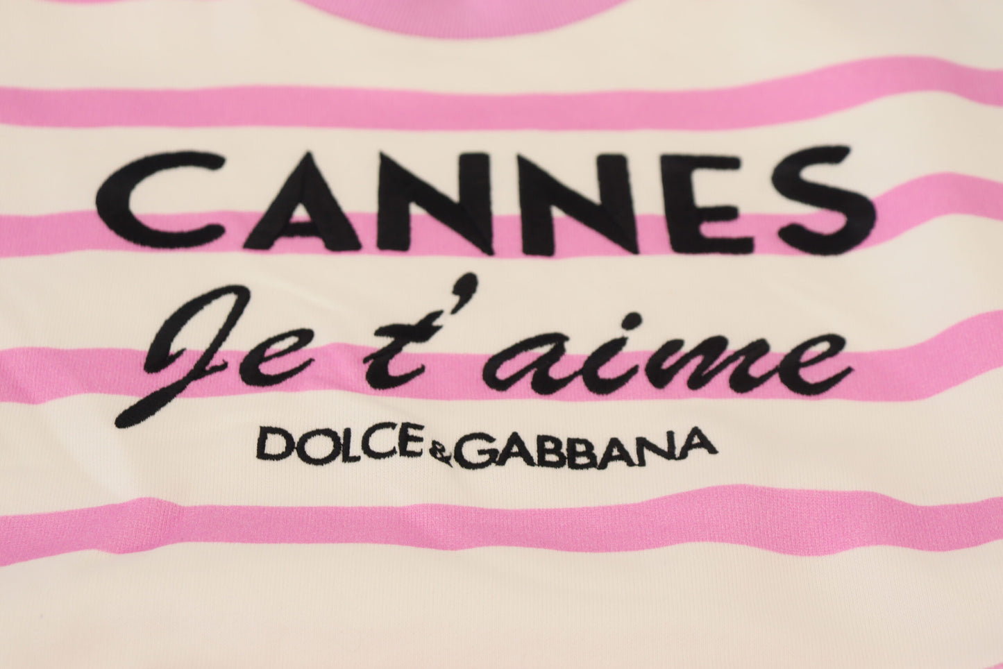 Dolce & Gabbana 화이트 핑크 칸 독점 티셔츠