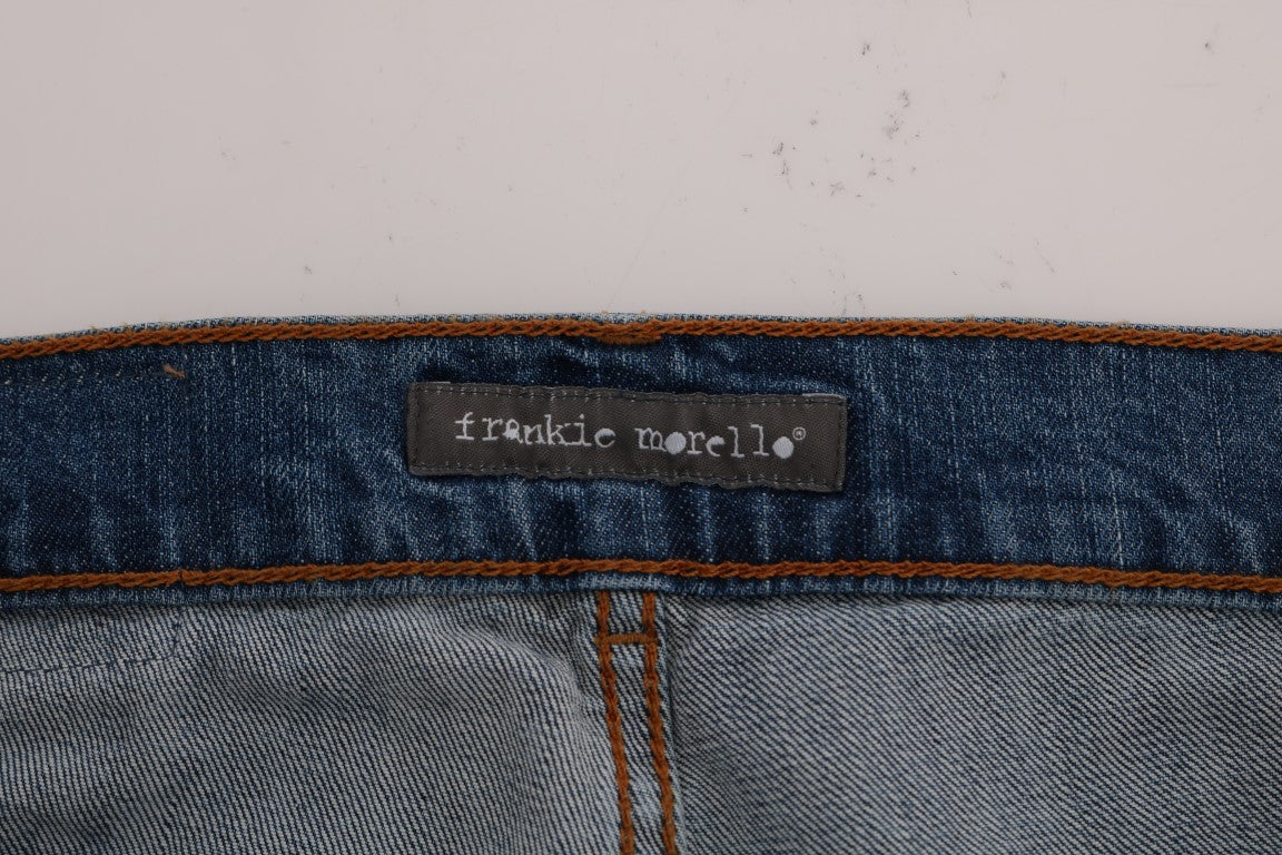 Frankie Morello Blue Wash 찢어진 Dunfermile Slim Fit 청바지