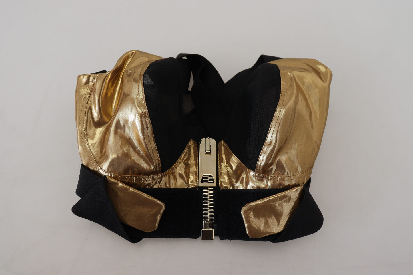 Dolce & Gabbana Black Gold Sleeveless Crping Bustier Top