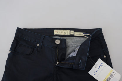 Acht Blue Cotton Skinny 낮은 허리 여성 캐주얼 데님 청바지