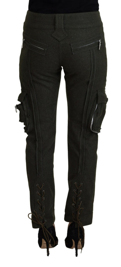 Ermanno Scervino Elegant Tapered Green Wool-Blend Pants