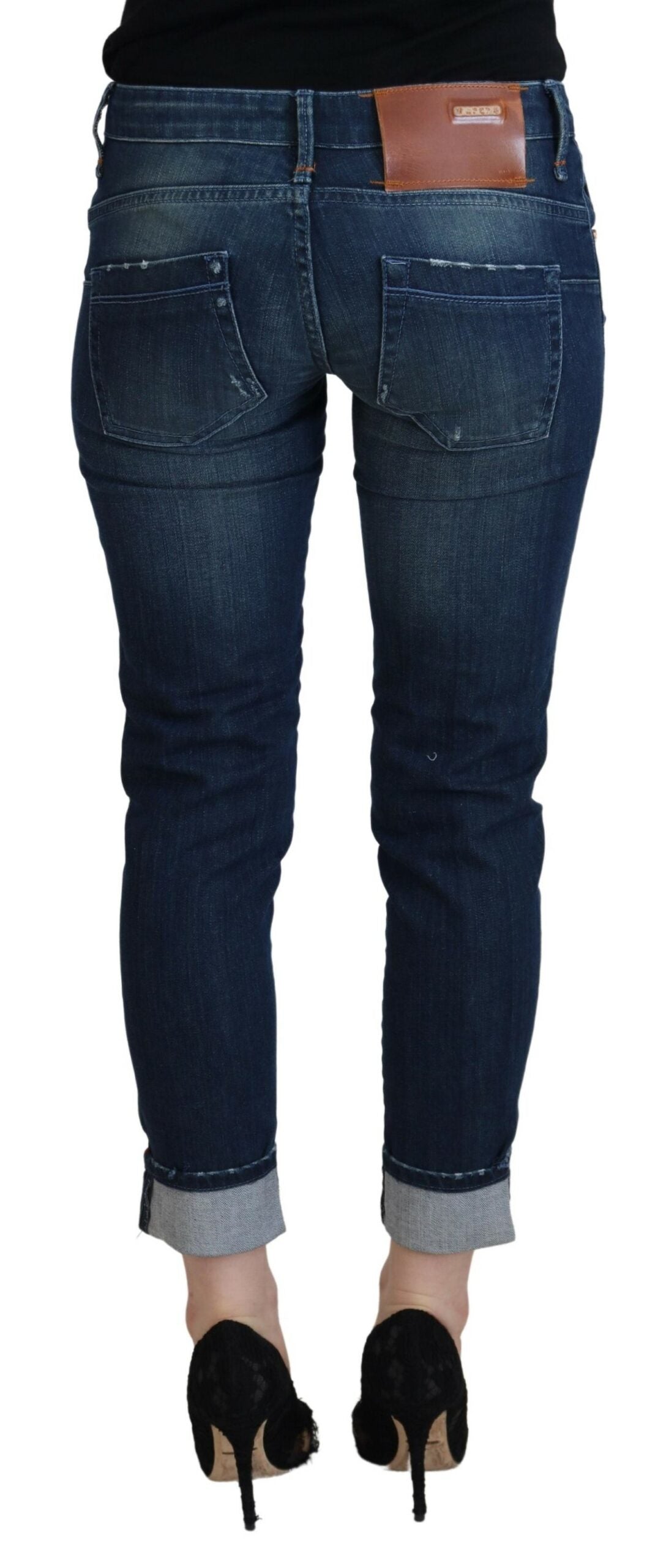 Acht Blue Cotton Slim Fit Women 캐주얼 데님 청바지