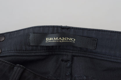 Ermanno Scervino Black Cotton Slim Fit Women Denim Jeans