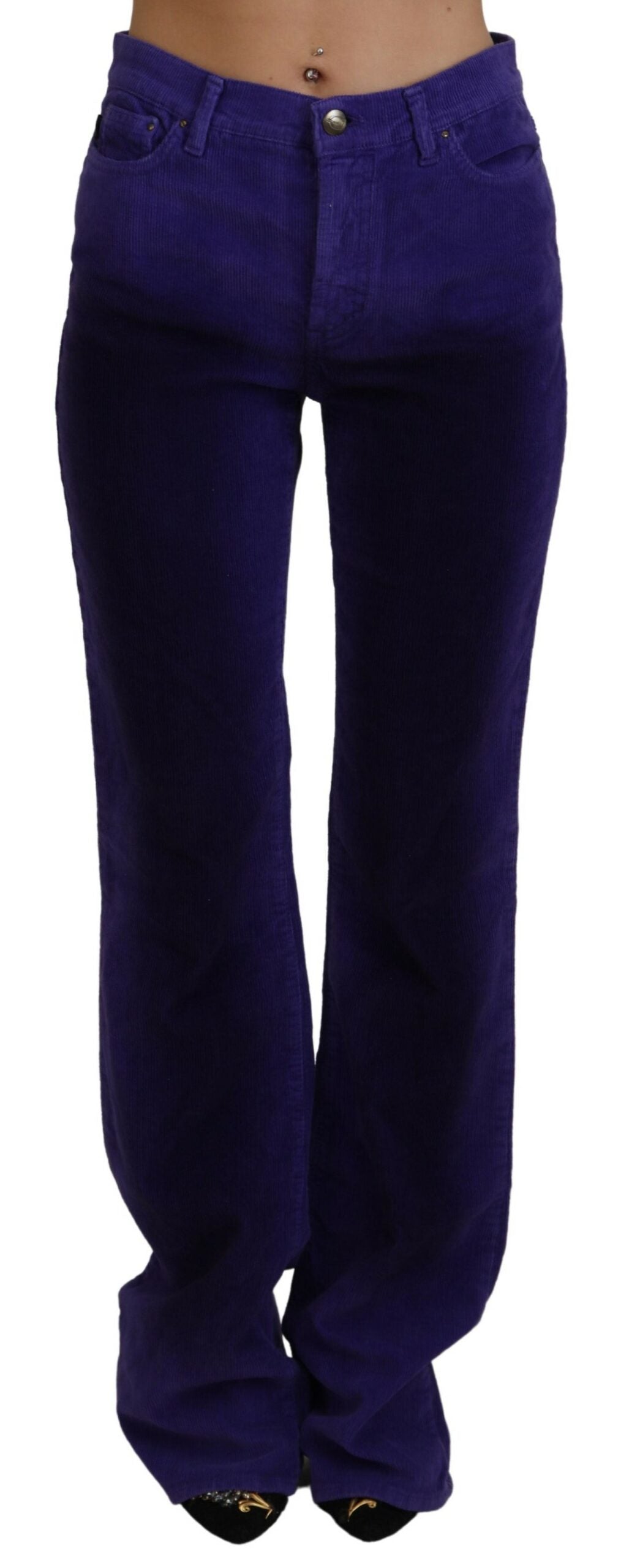 Just Cavalli Damen-Hose aus violettem Baumwollcord