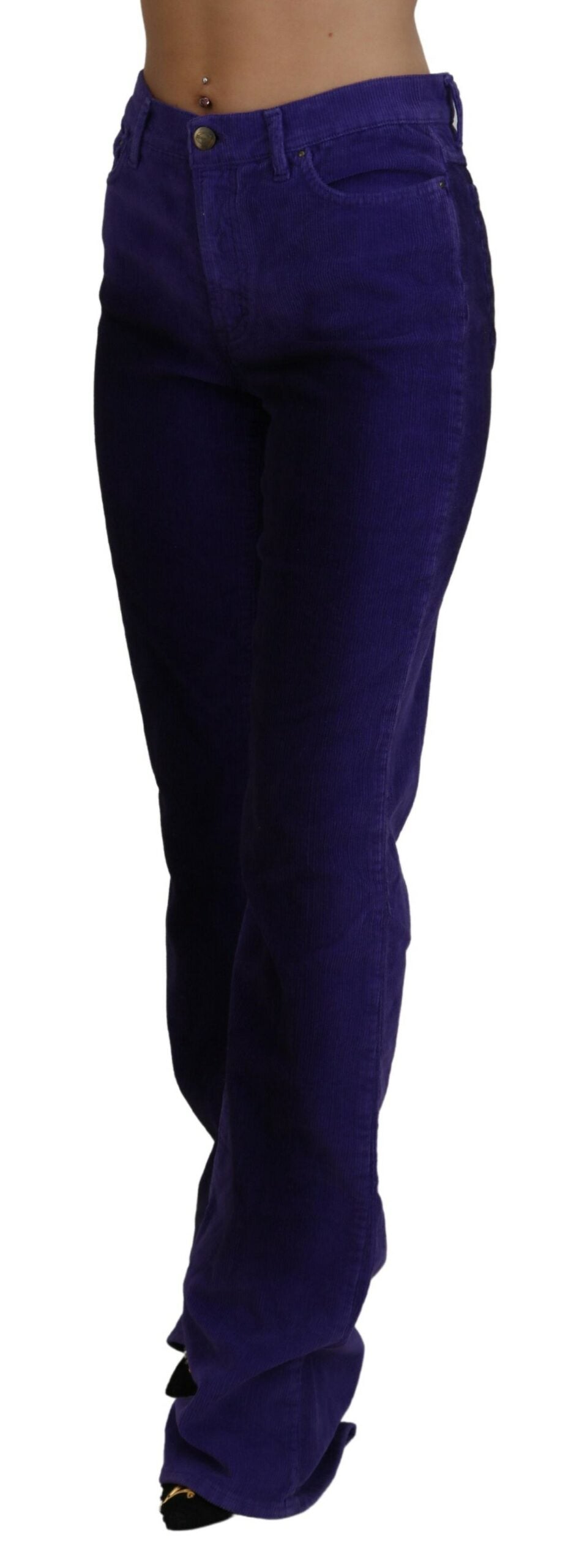 Just Cavalli Damen-Hose aus violettem Baumwollcord