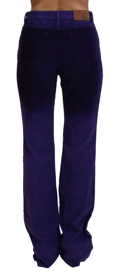 Just Cavalli Damen-Hose aus violettem Baumwollcord