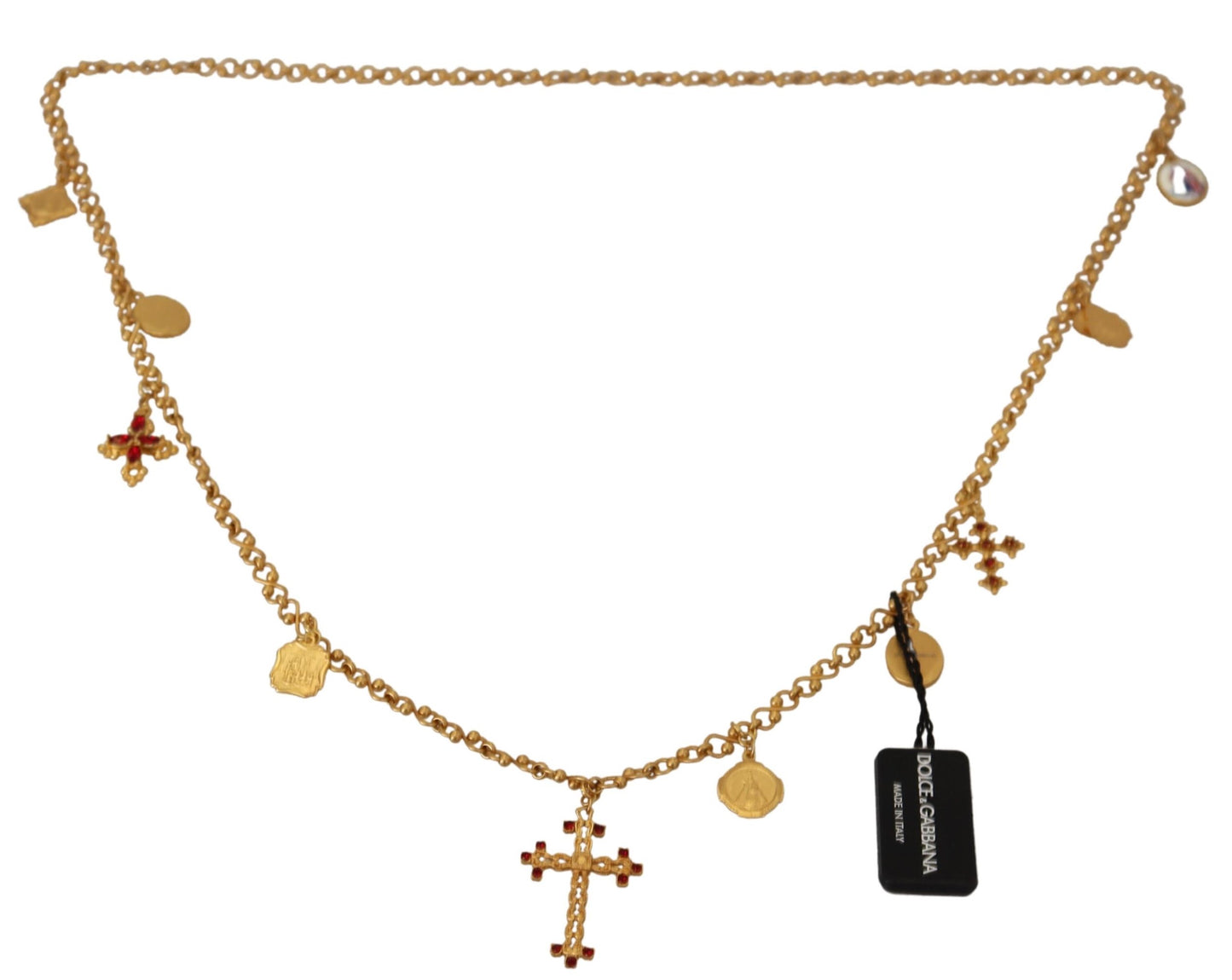 Dolce & Gabbana Gold Tone Cross Charm Necklace