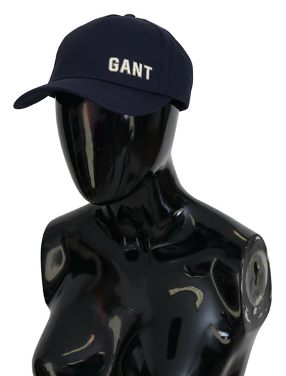 Gant Blue Cotton 로고 프린트 야구 모자 캐주얼 모자