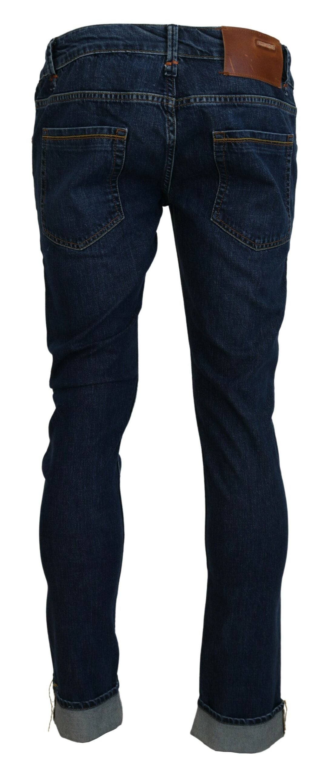 Acht Blue Cotton Tapered Slim Fit Herren Casual Denim Jeans