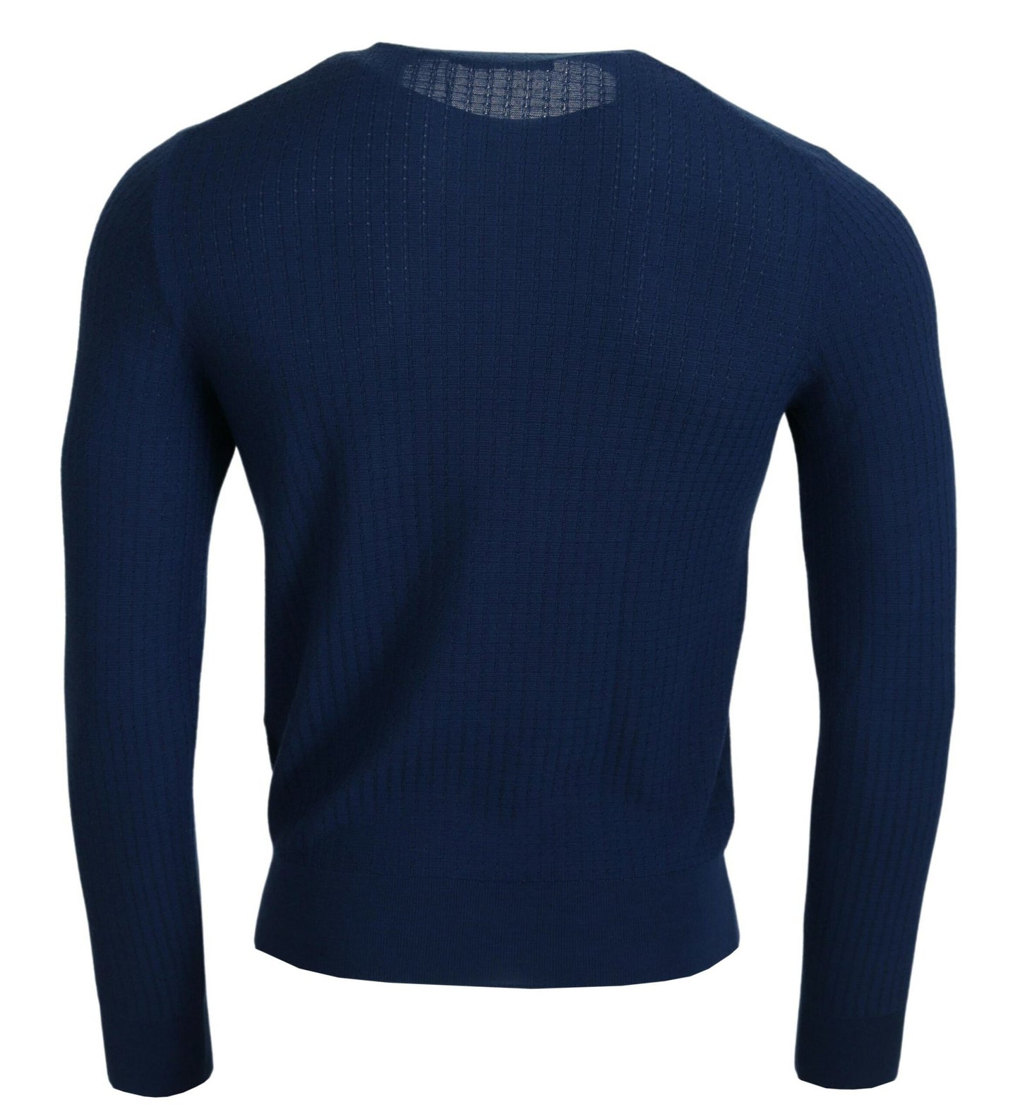 Dolce & Gabbana Blue Cashmere Roundneck 풀오버 스웨터