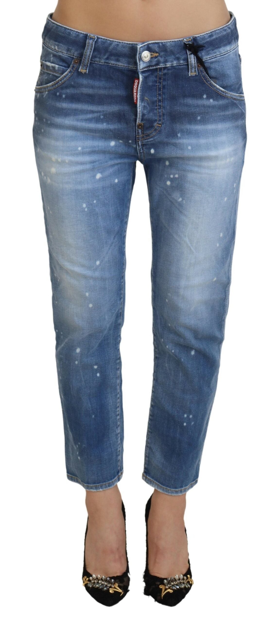 Dsquared² Coole Girl-Jeans aus blauem Baumwoll-Jeansstoff mit niedriger Taille und kurzem Schnitt