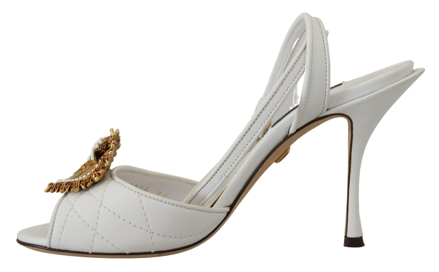 Dolce &amp; Gabbana Weiße Devotion verzierte Sandalenschuhe